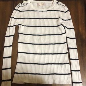 Black and white striped sweater